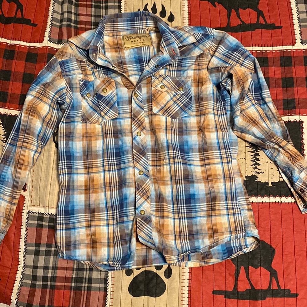 Kids wrangler retro flannel button down